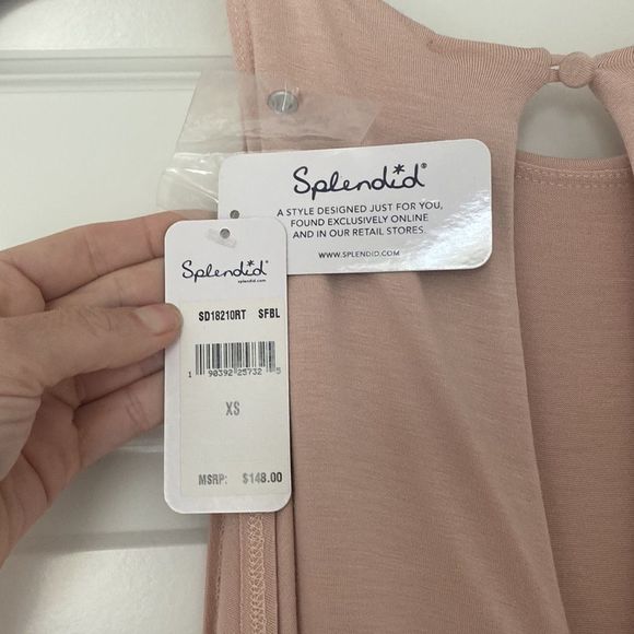 NWT. Splendid Cold Shoulder Crew Neck Wrap Dress - Picture 12 of 12